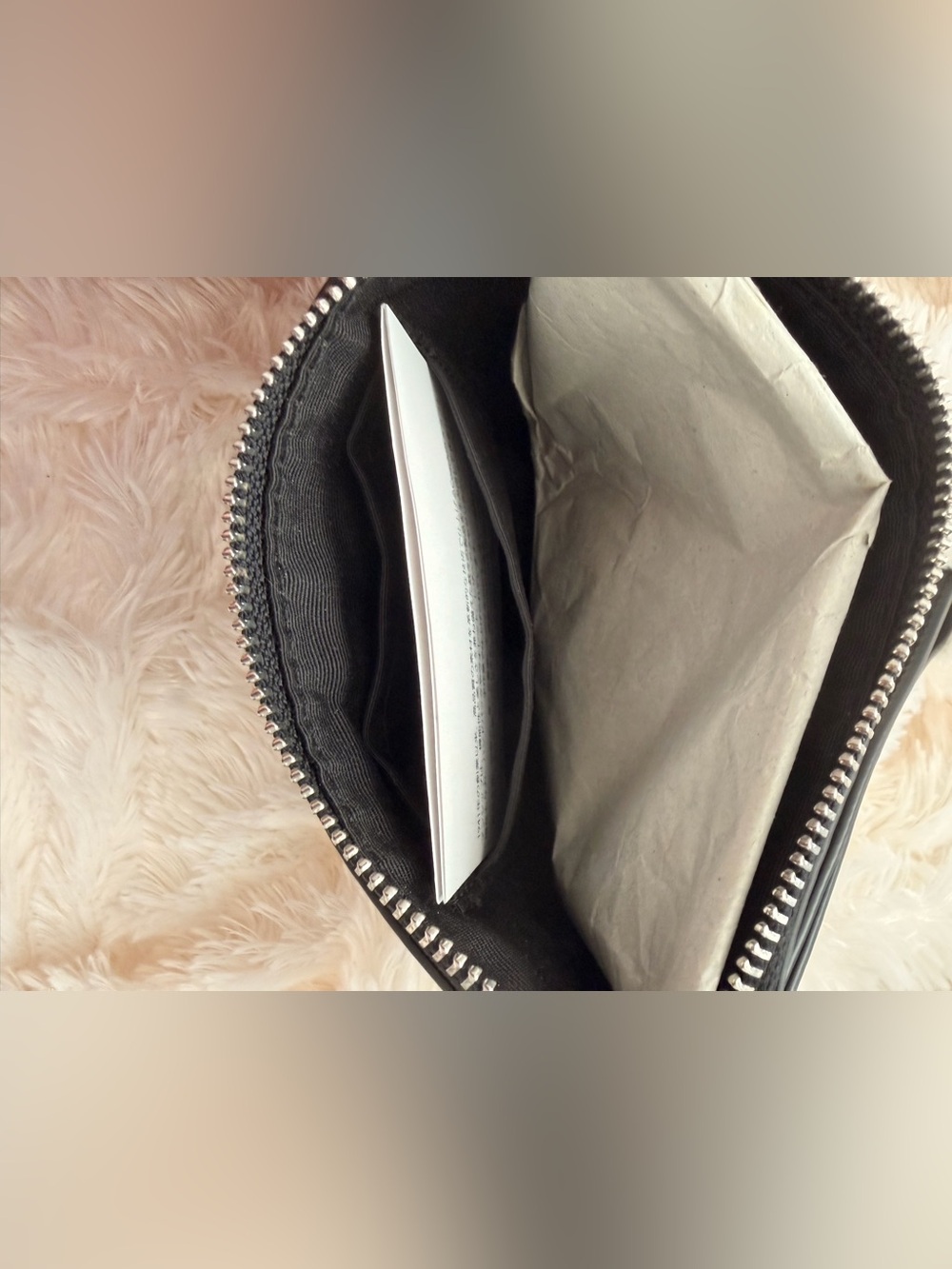 Coach Black Embossed Signature Leather Wristlet | NWT Silver Hardware Clutch - Picture 3 of 5